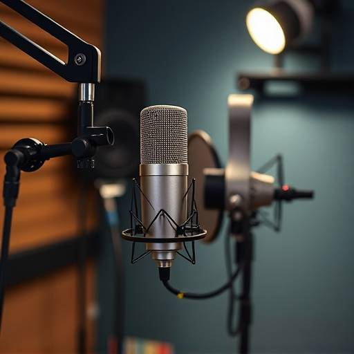 En Neumann U87 mikrofon i Lydhuset Studios innspillingsrom